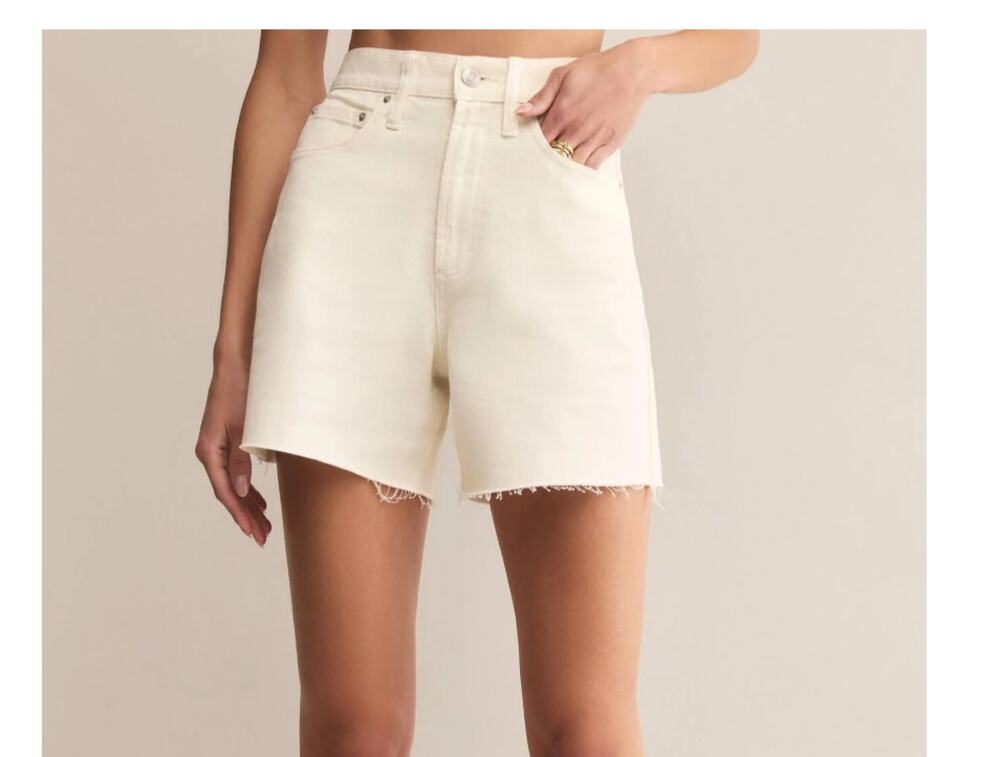 Z Supply Porter White Boyfriend Cutoff Denim Shorts NWT Size 29 $79